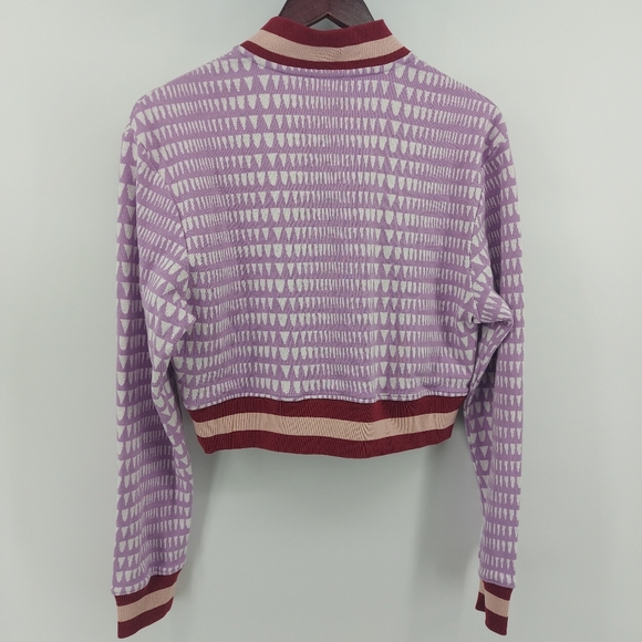 PUMA x lemlem geometric zipped Cropped jacket Size Small Vivid Violet - Picture 4 of 12